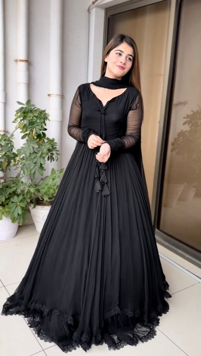 Blush Elegance Faux Georgette Anarkali