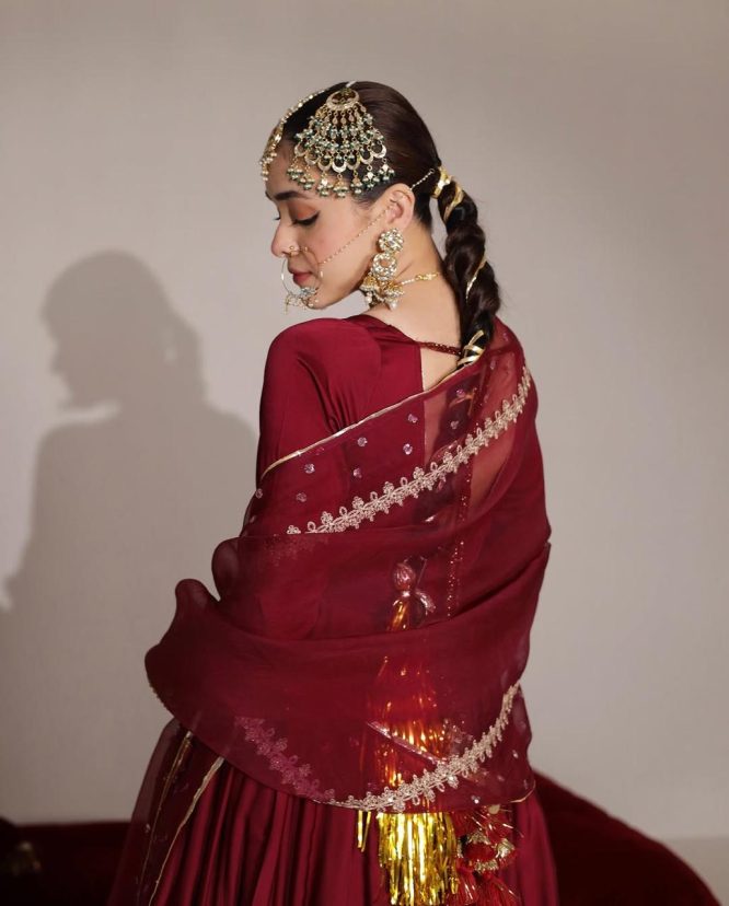 Red Rose Premium Silk Anarkali Suit Set