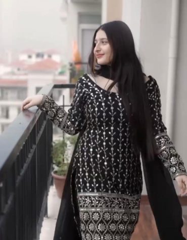 Shabnam Noir Embroidered Suit Set