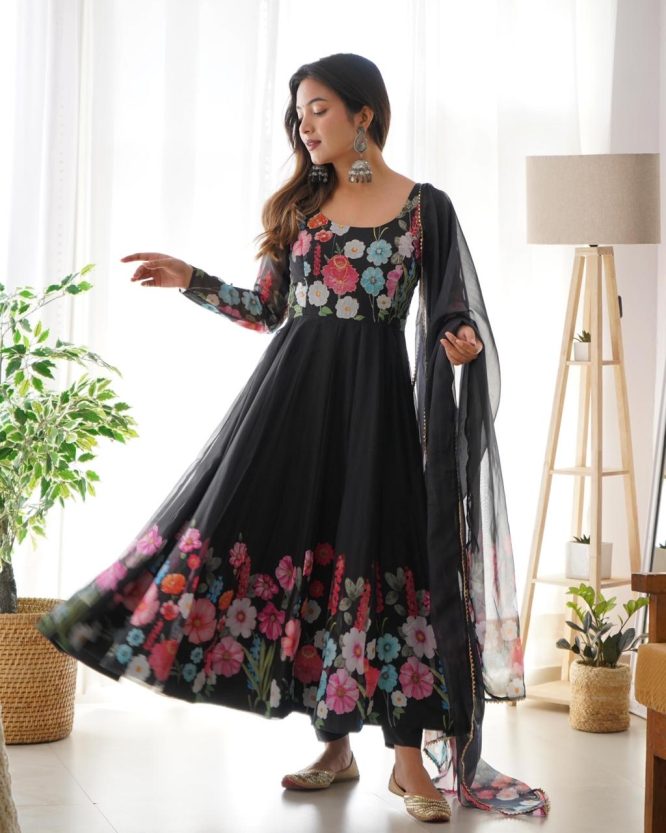 Floral Symphony Anarkali