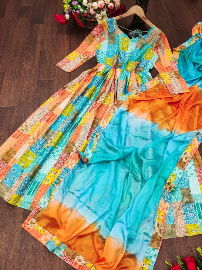 Multicolor Rayon Suit Set