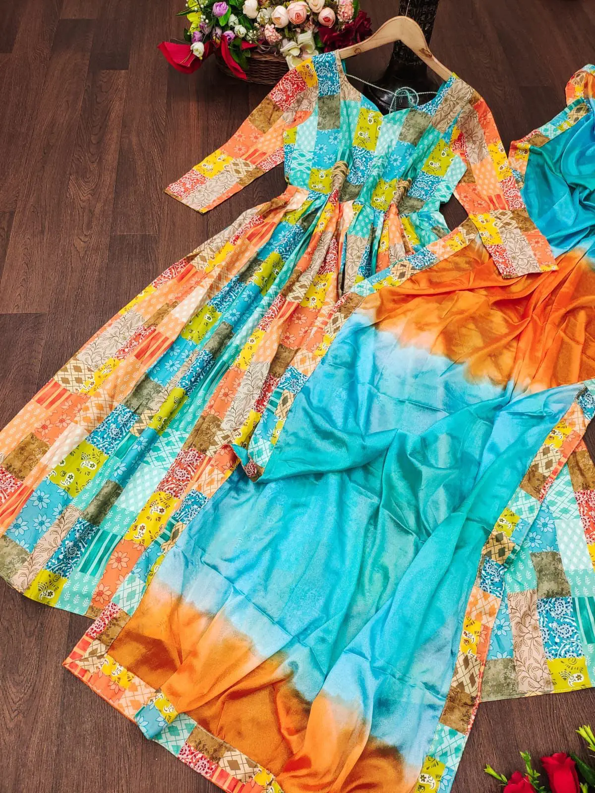 Multicolor Rayon Suit Set