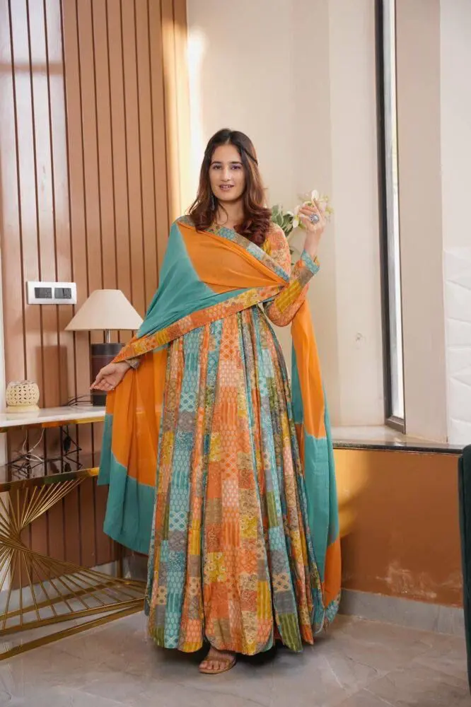 Multicolor Rayon Suit Set