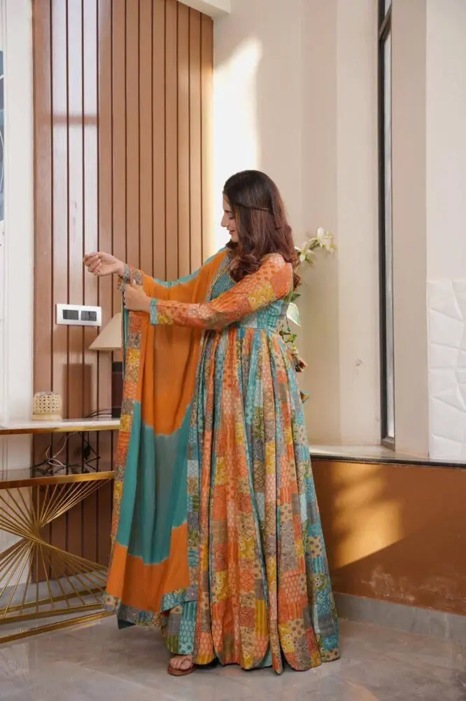 Multicolor Rayon Suit Set