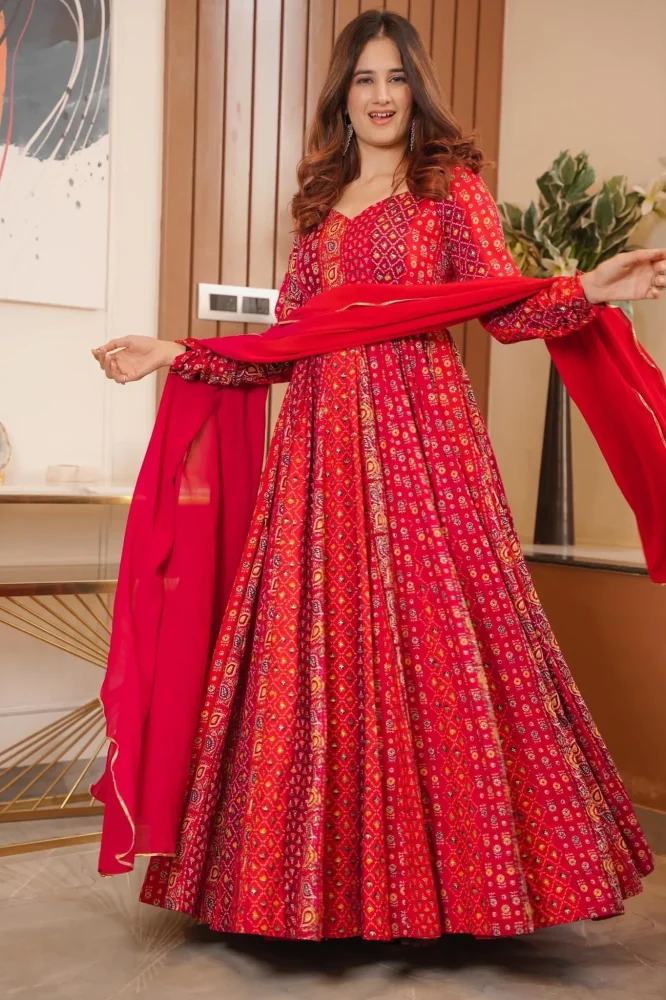 Amaira Scarlet Red Maxi Set in Rayon