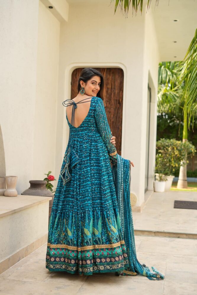 Whispering blue heavy maxi set