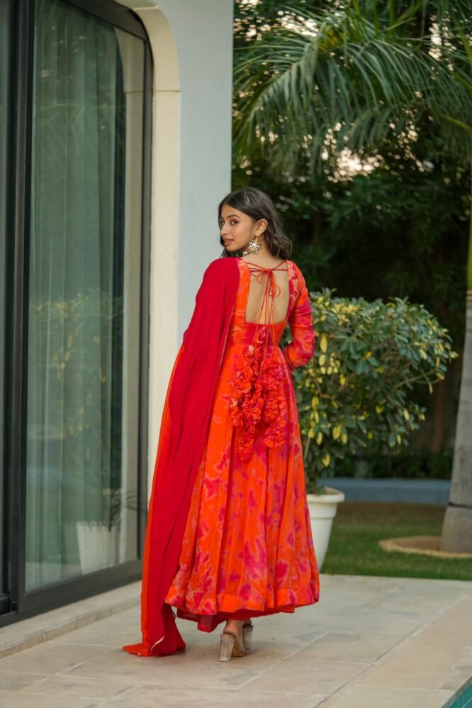 Vibrant rich organza suit set