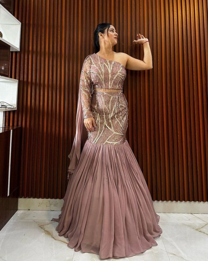 Party Perfect Embroidered Fusion Lehenga   Saree
