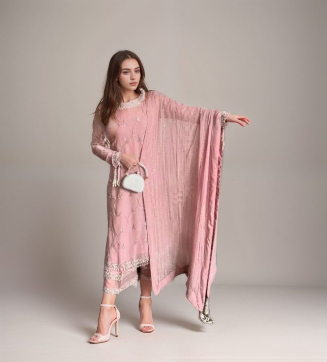 Blush Pink Pakistani Suit Set