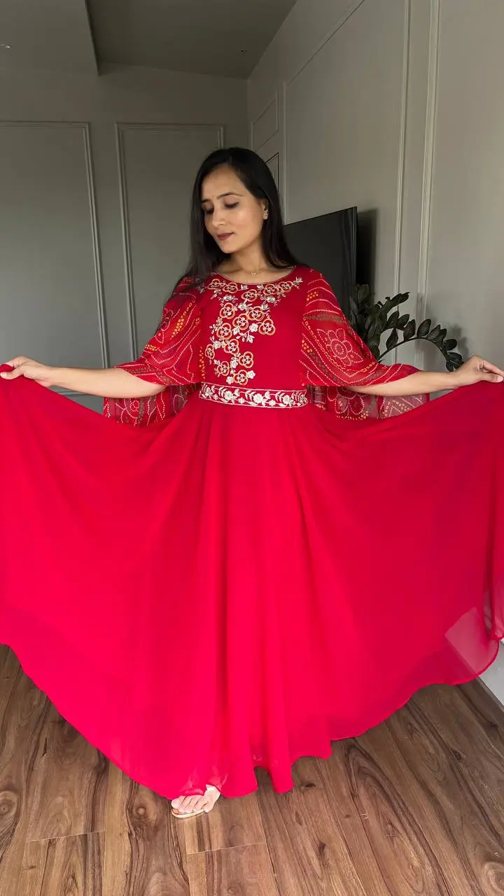Scarlet Grace Embroidered Gown