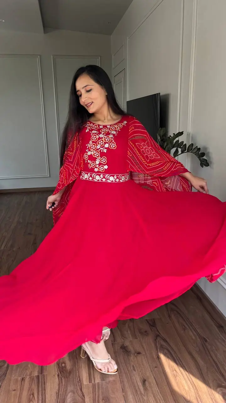 Scarlet Grace Embroidered Gown