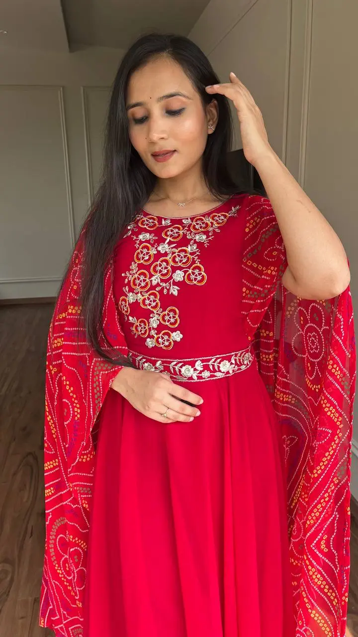 Scarlet Grace Embroidered Gown