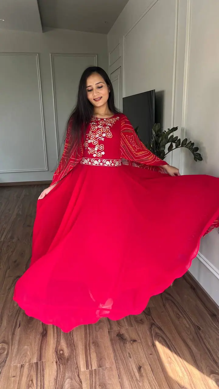 Scarlet Grace Embroidered Gown