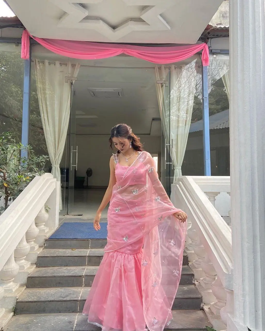 Petals in Morning Mist Lehenga Saree