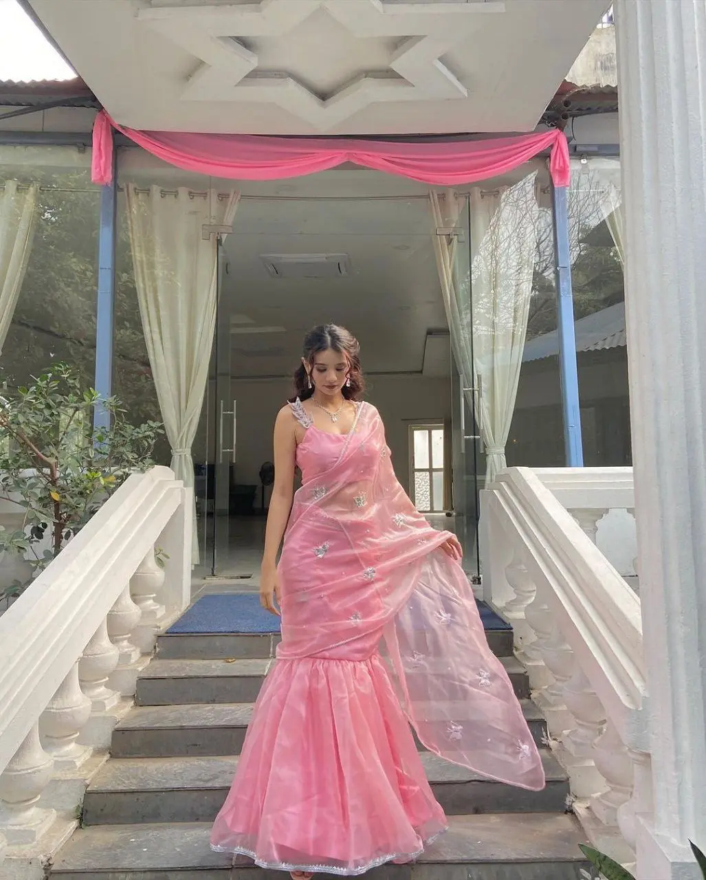 Petals in Morning Mist Lehenga Saree