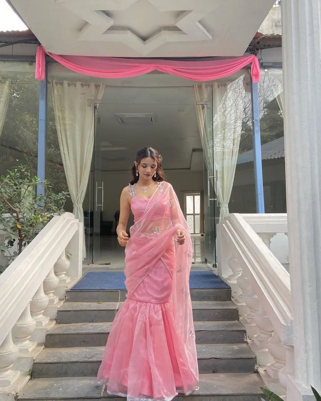 Petals in Morning Mist Lehenga Saree