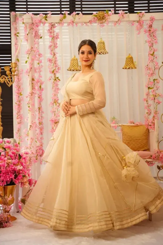 White Rose Organza Lehenga Set