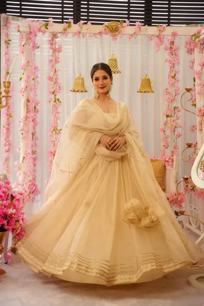 White Rose Organza Lehenga Set