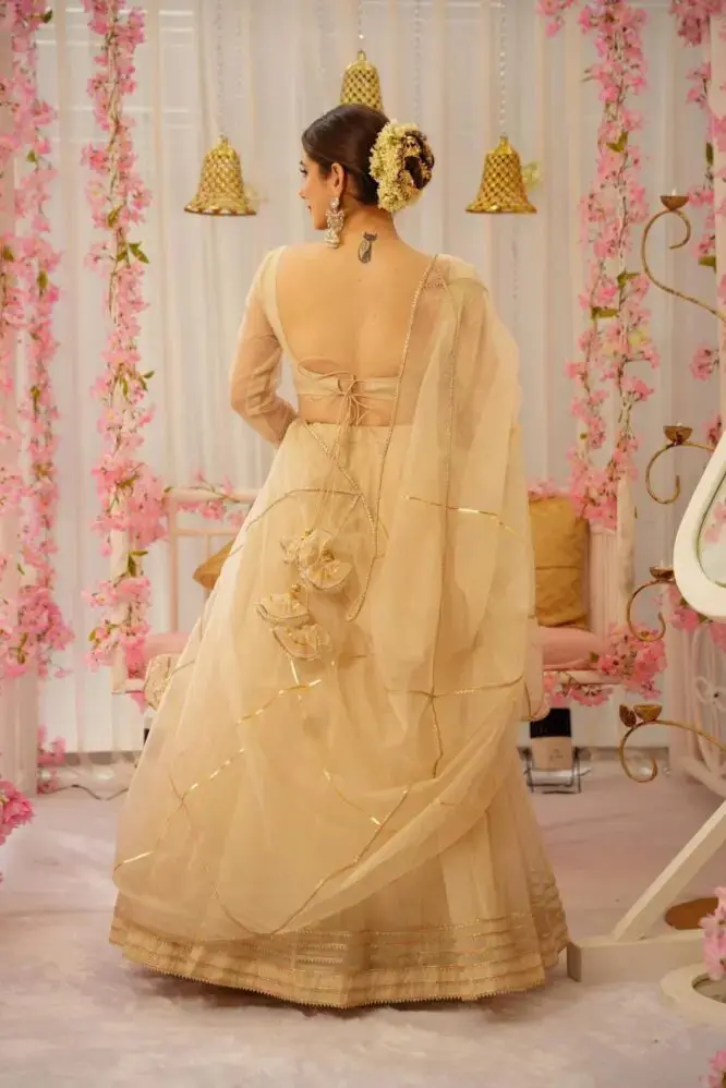 White Rose Organza Lehenga Set