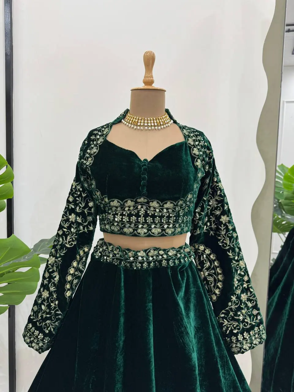Emerald Premium Viscous Velvet Lehenga Set