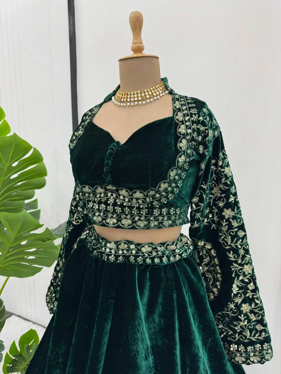 Emerald Premium Viscous Velvet Lehenga Set