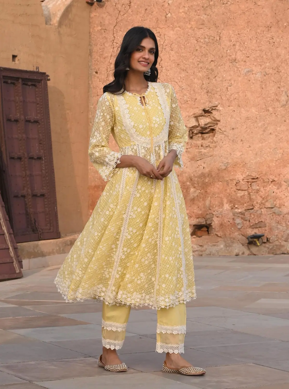 Organza Charm Anarkali Kurta Set