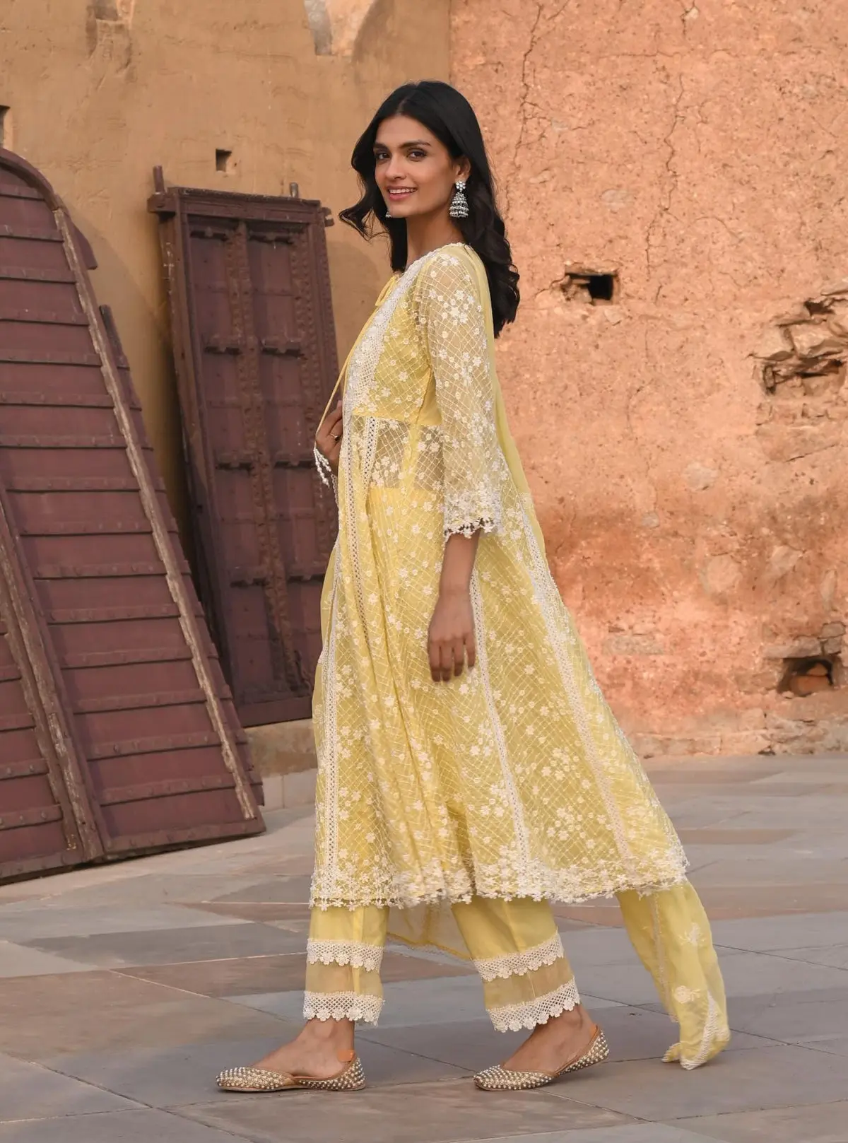 Organza Charm Anarkali Kurta Set