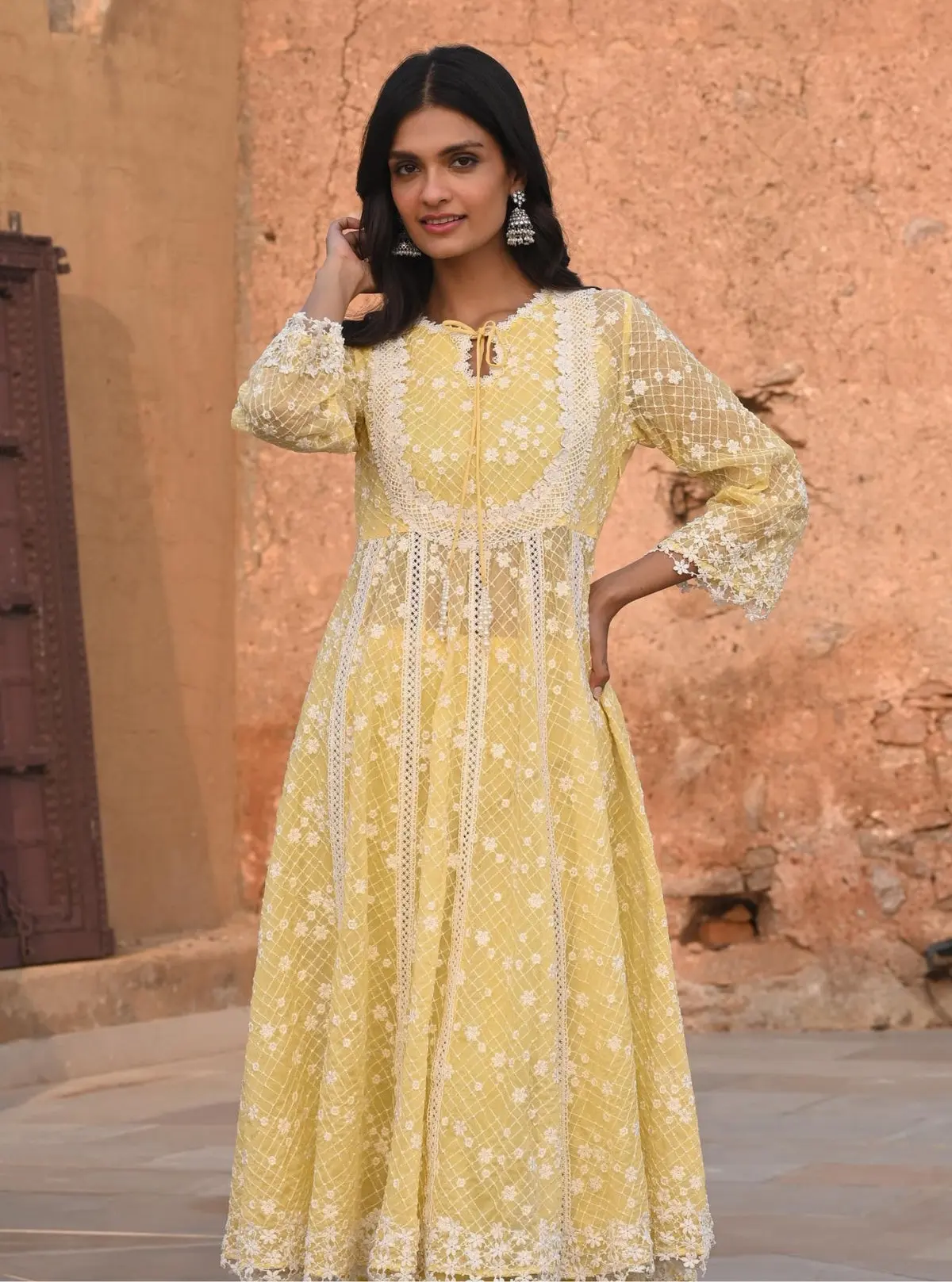 Organza Charm Anarkali Kurta Set