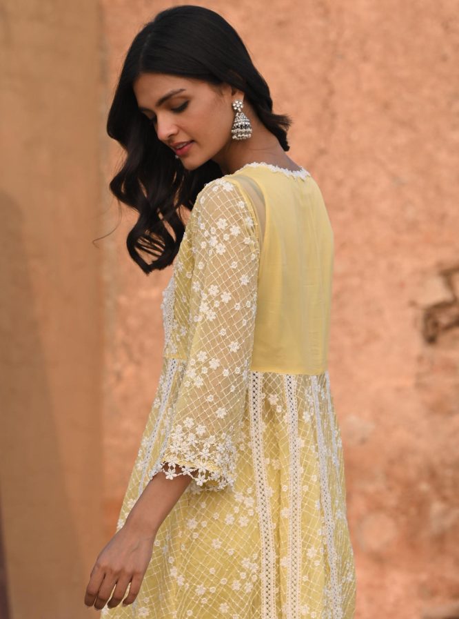 Organza Charm Anarkali Kurta Set