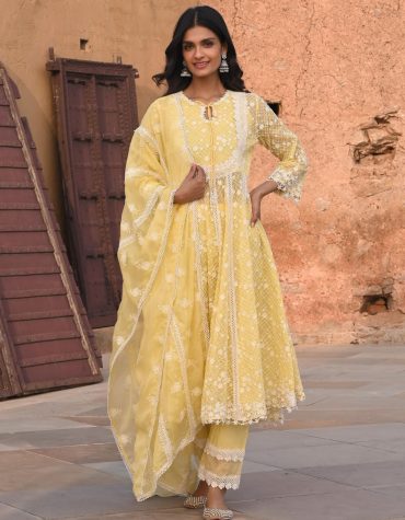 Organza Charm Anarkali Kurta Set
