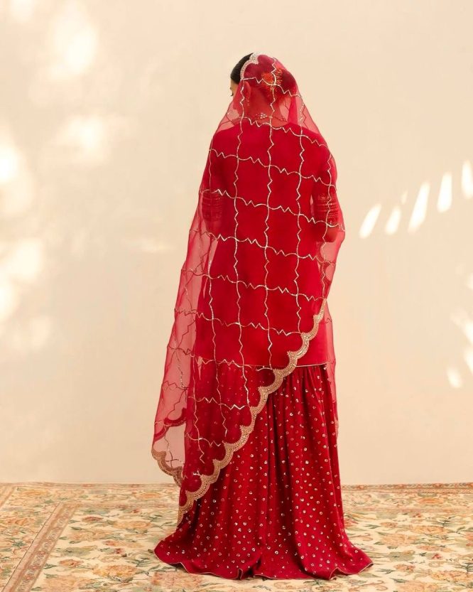 Elegant Mirror Work Kurta, Palazzo, and Dupatta Set