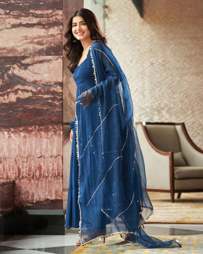 Enchanting Sapphire Anarkali Suit Set