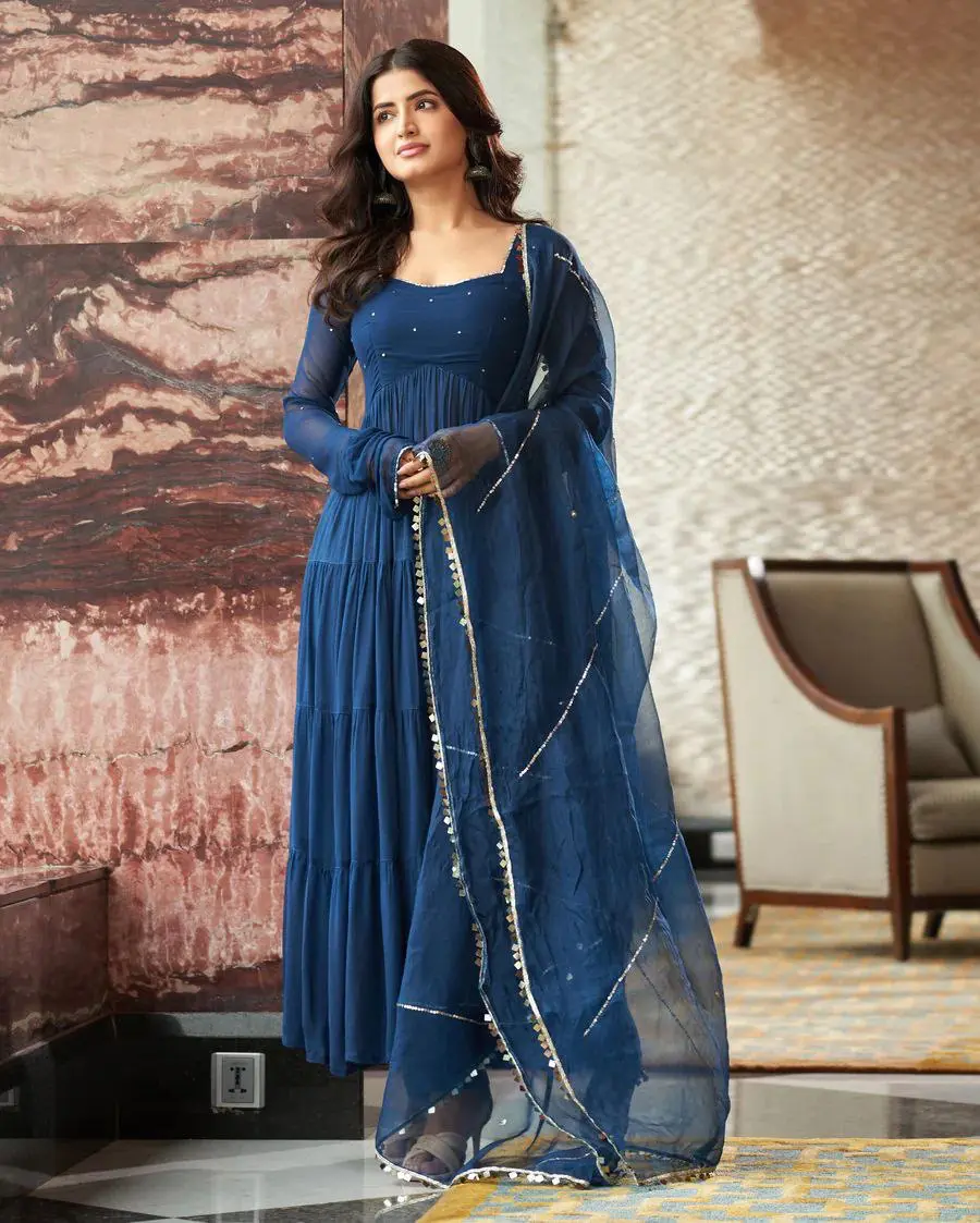 Enchanting Sapphire Anarkali Suit Set