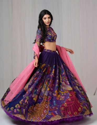 Premium Intricate Kalamkari Designer Lehenga Choli Set