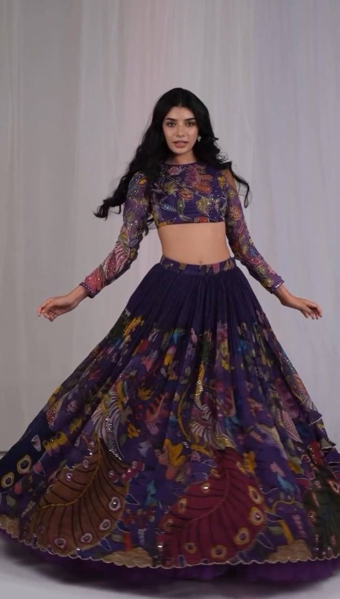 Premium Intricate Kalamkari Designer Lehenga Choli Set