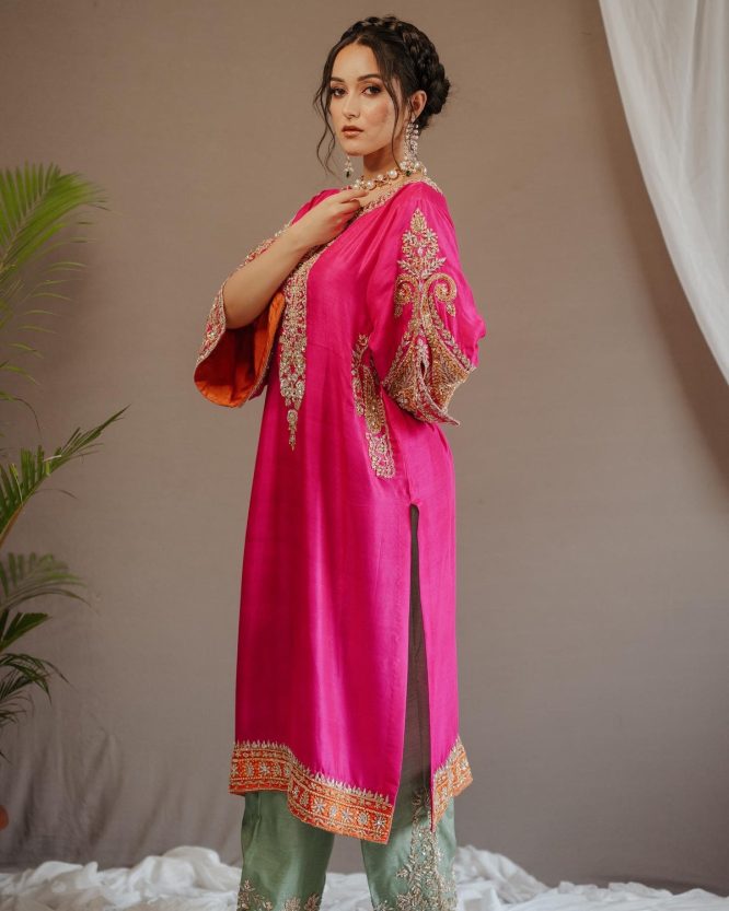 Royal Fuchsia Kurta Palazzo With Dupatta Set