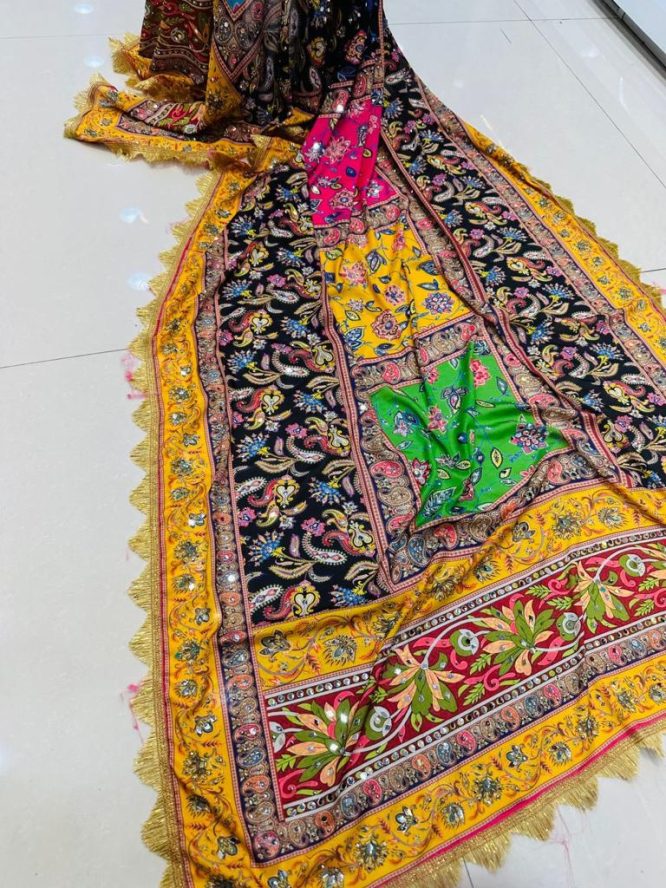 Dazzling Mirror Embroidered Dupatta