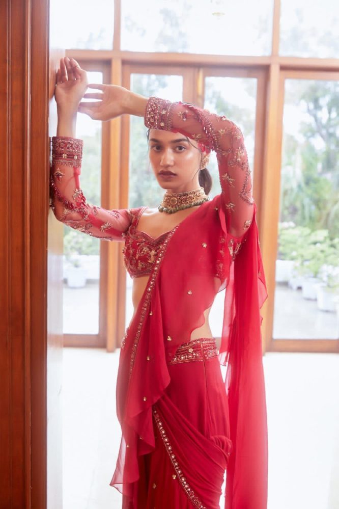 Lehenga Saree with Full Flair and Round Ruffle