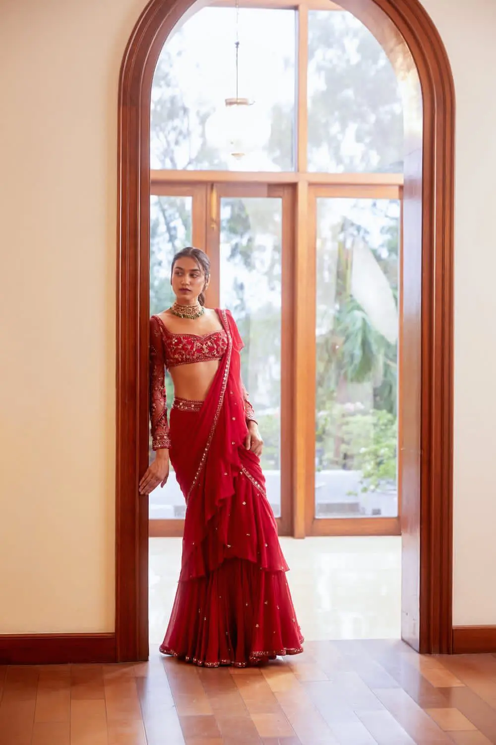 Lehenga Saree with Full Flair and Round Ruffle