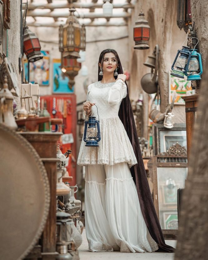 Pearl White Elegance Sharara Set