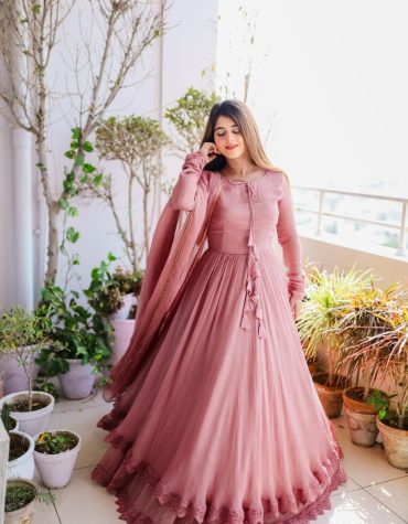 Blush Elegance Faux Georgette Anarkali