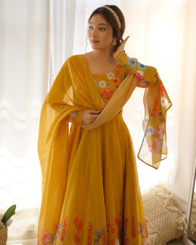 Floral Symphony Anarkali