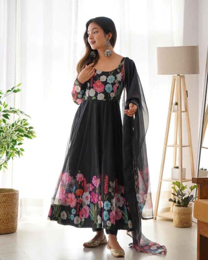 Floral Symphony Anarkali