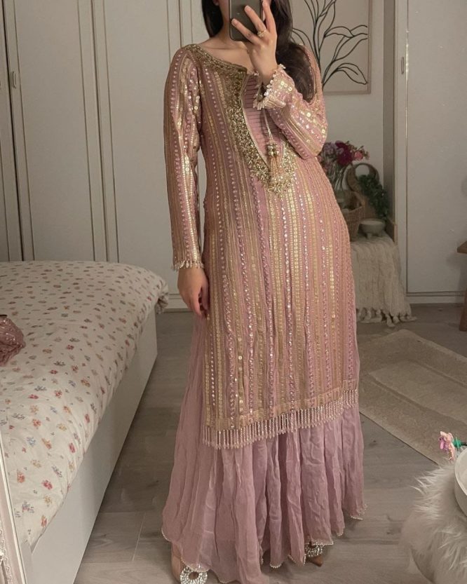 Royal Shimmer Party Wear Designer Top Pant Dupatta Set