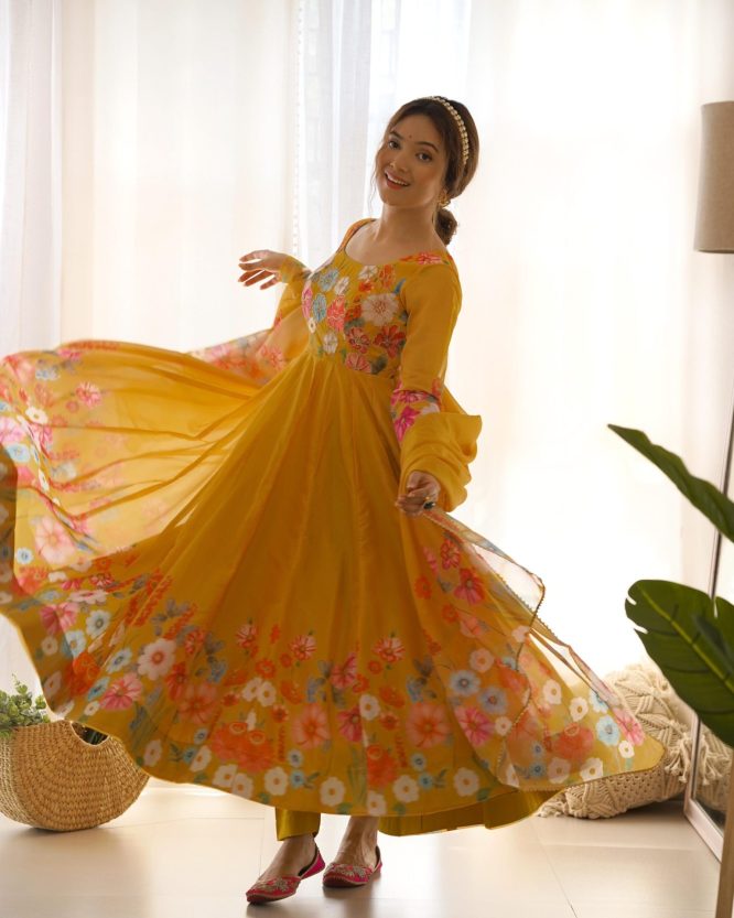 Floral Symphony Anarkali
