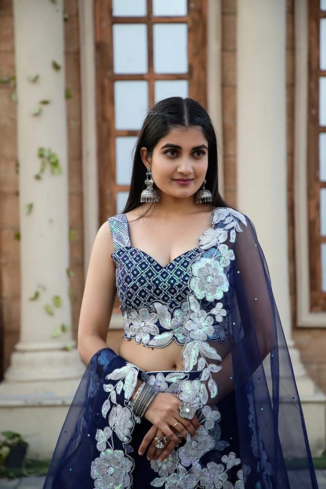 Premium Sequin Work Lehenga Crop Top With Dupatta