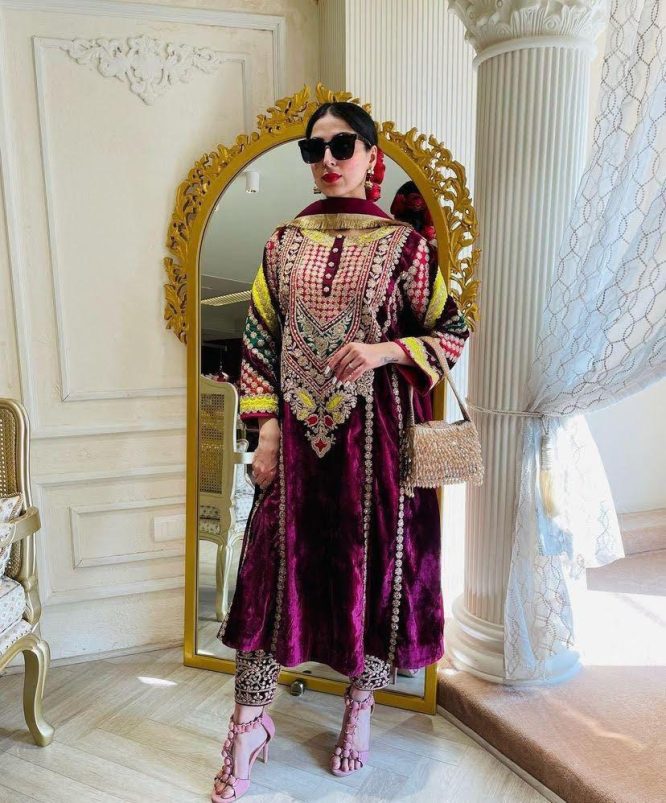Luxurious Wine Velvet Ensemble