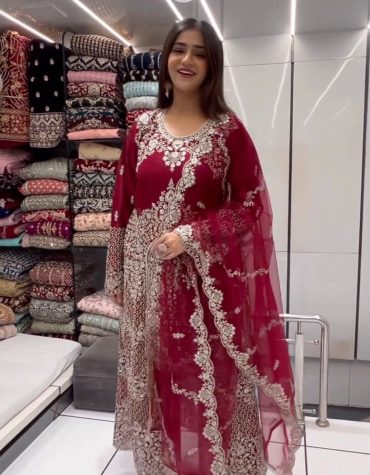 Radiant Ruby Elegance Suit Set