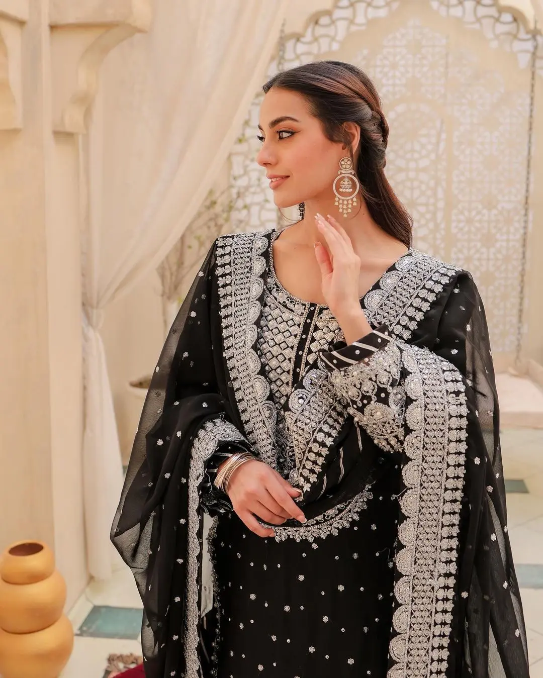 Midnight Elegance Kurti Lehenga Set