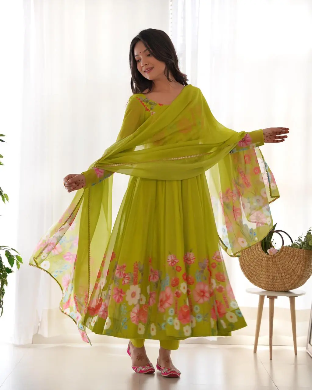 Floral Symphony Anarkali